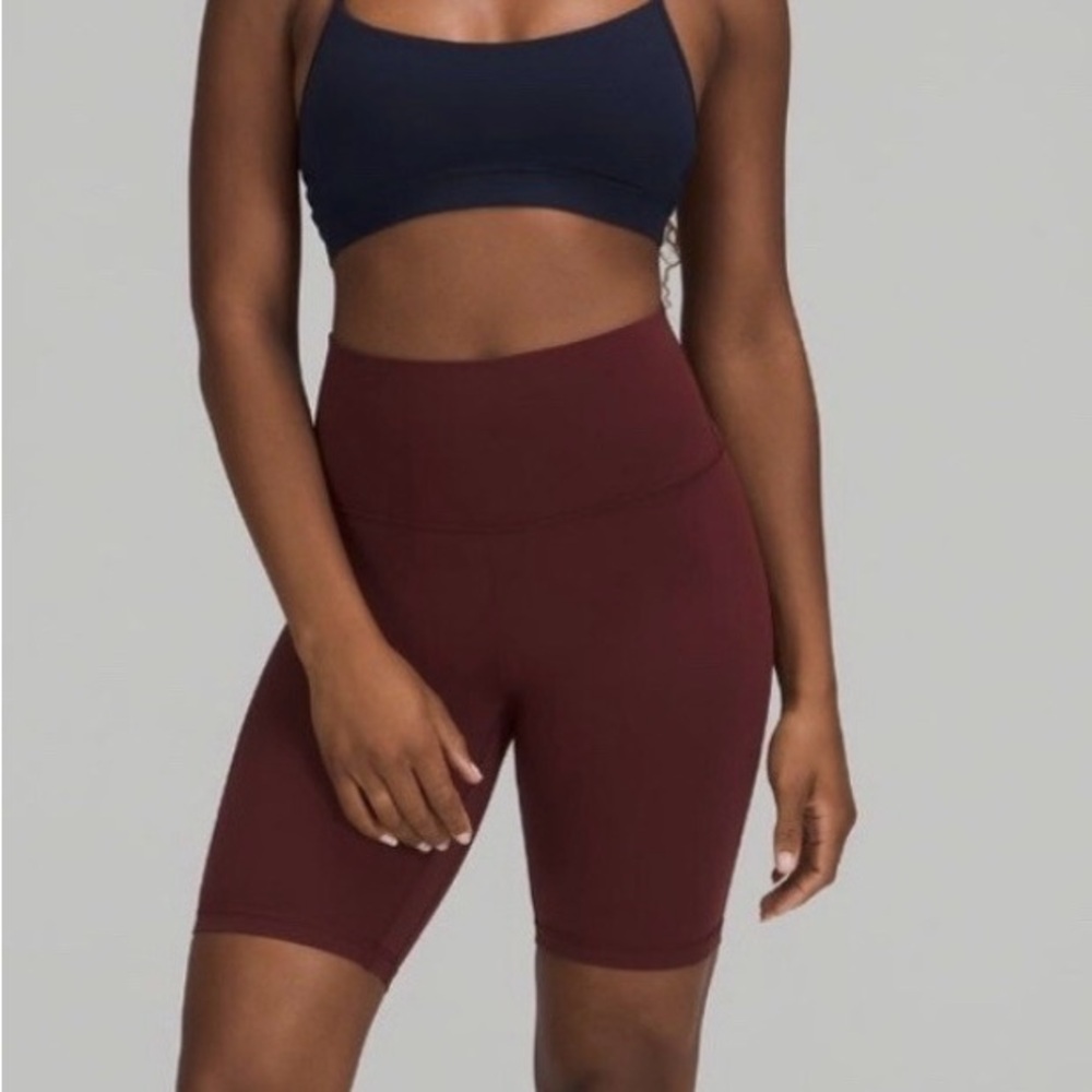 LULULEMON Burgundy High-Waisted Shorts